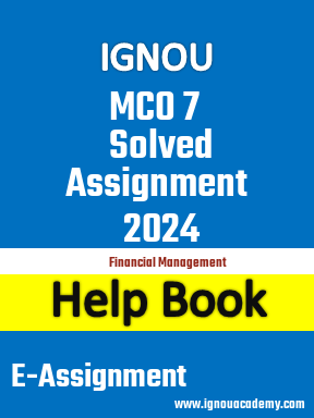IGNOU MCO 7 Solved Assignment 2024